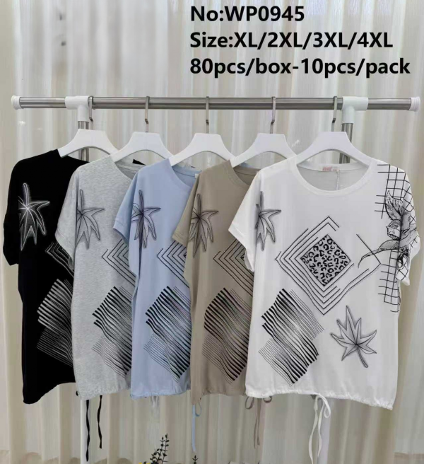 Bluzki damskie Roz XL-4XL, Mix Kolor Paczka 10 szt 1